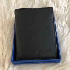 RnS Star black leather wallet new without tags